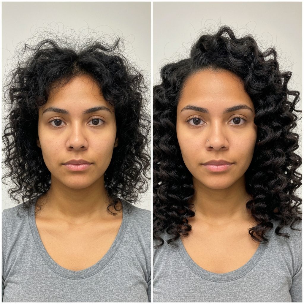 Antes y después — transformación de rizos en Edgardo Salon